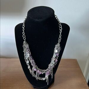 Elegant Silver and Purple Necklace